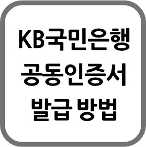 국민은행 공동인증서 발급