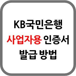 KB국민은행 사업자용 인증서 